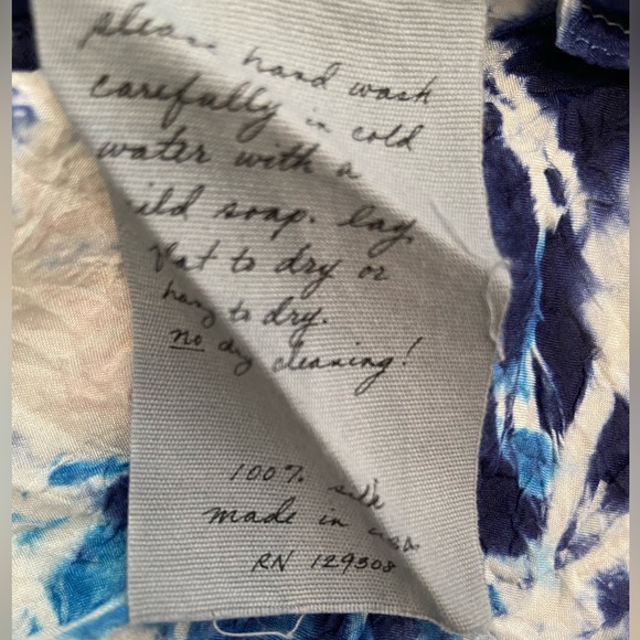 Raquel Allegra Silk Tie Dyed Vneck size 0 - Picture 4 of 4